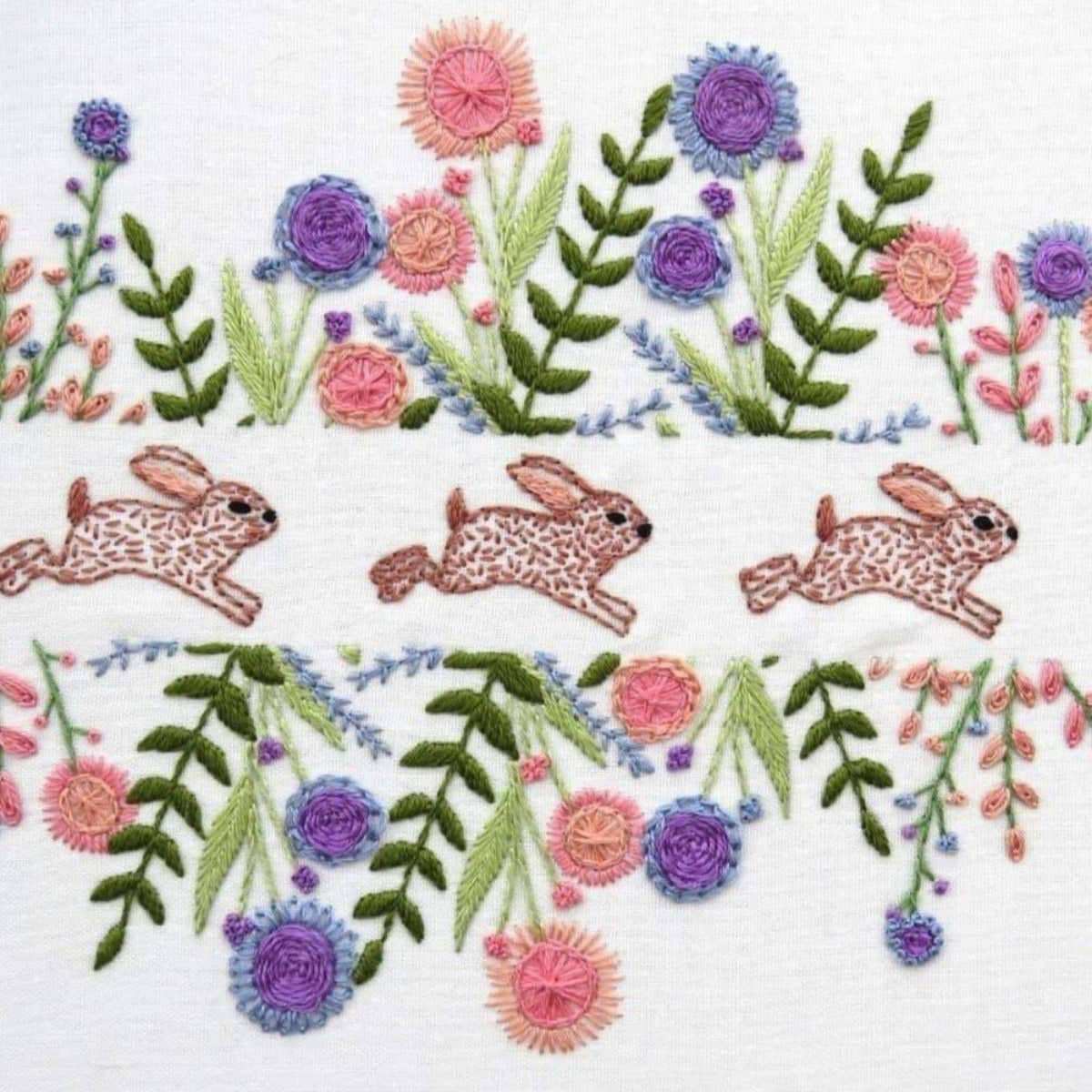 Spring Rabbits Hand Embroidery Pattern , PDF Download , StitchDoodles , embroidery hoop kit, embroidery kit for adults, embroidery kit for beginers, hand embroidery pattern , StitchDoodles , shop.stitchdoodles.com
