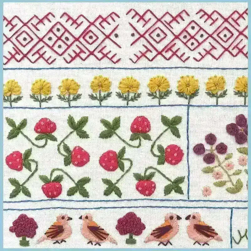Spring Sampler, PDF Hand Embroidery Pattern , PDF Download , StitchDoodles , embroidery hoop kit, embroidery kit for adults, embroidery kit for beginers, hand embroidery, PDF pattern , StitchDoodles , shop.stitchdoodles.com
