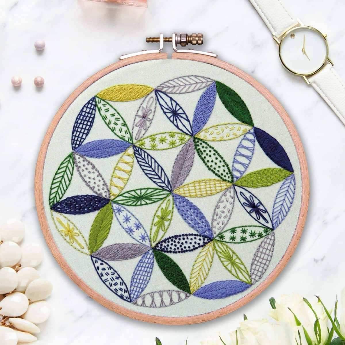 Easy Embroidery Kit for Beginners Floral Stitch Sampler Wildflower and  Butterfly Nature Theme 7 Hoop Thoughtful Craft Gift 
