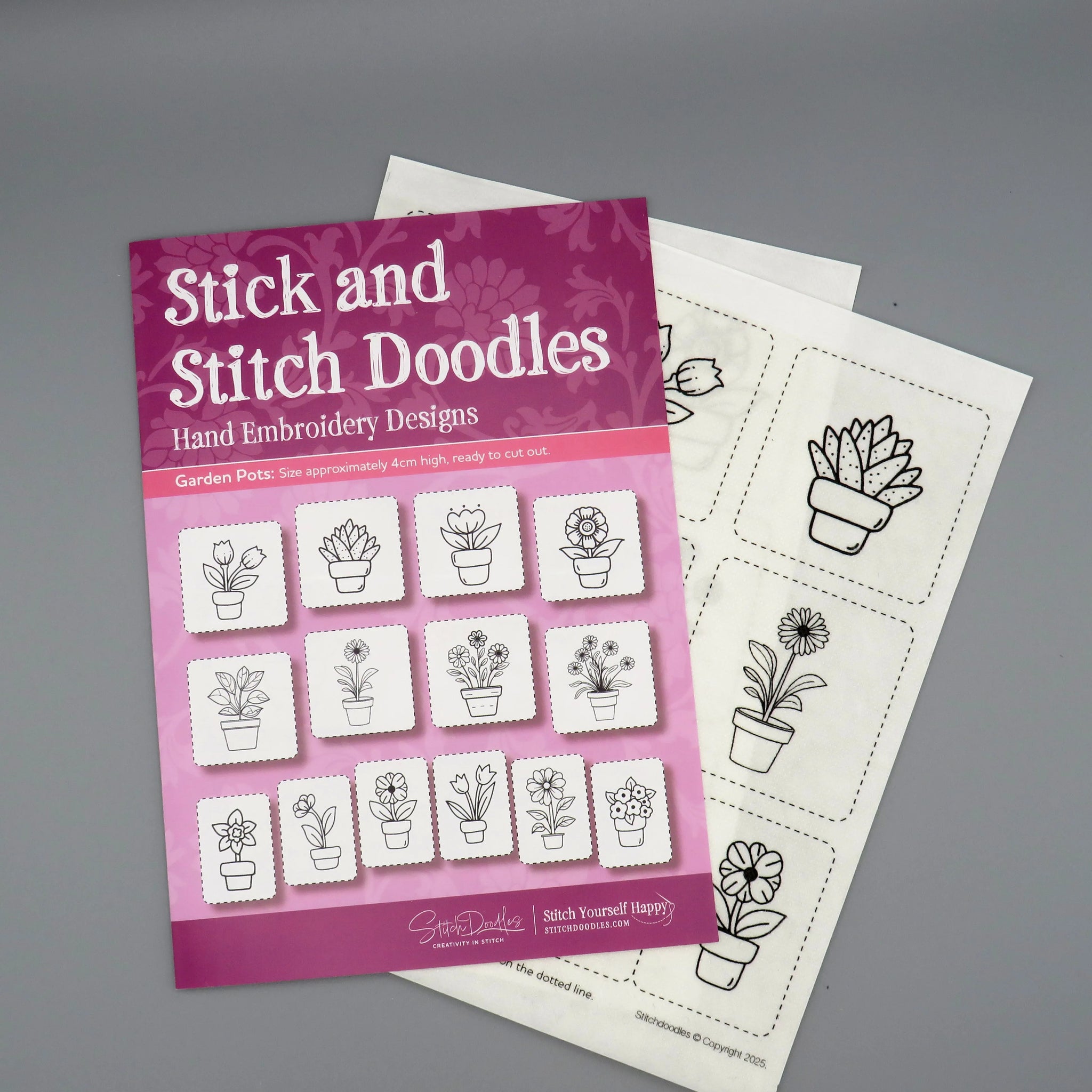 Stick and Stitch Doodles, Embroidery Garden Plant Pots , embroidery pattern , StitchDoodles , embroidery pattern, Embroidery Supplies, embroidery thread, hand embroidery, hand embroidery pattern, new, stick and stitch , StitchDoodles , shop.stitchdoodles.com