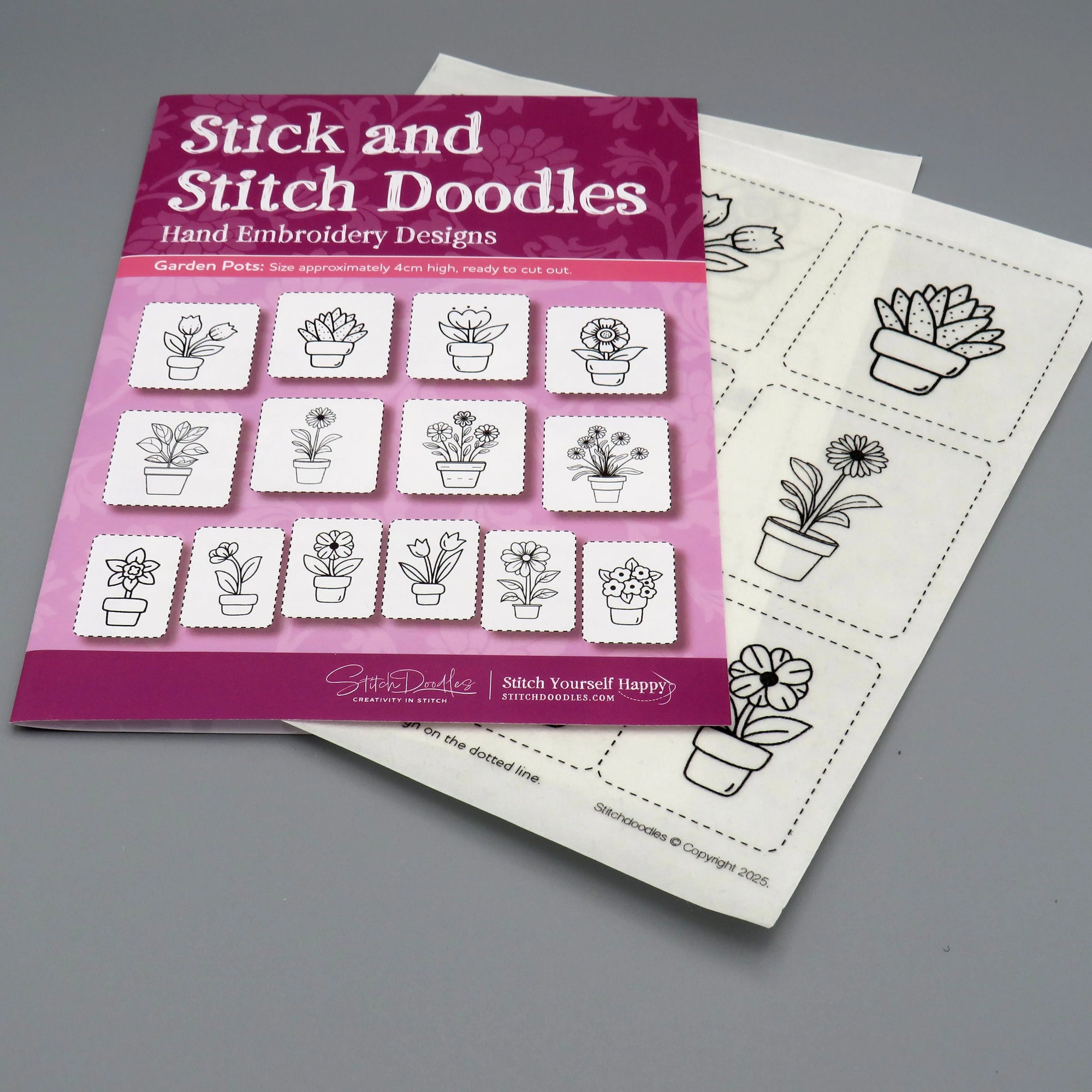 Stick and Stitch Doodles, Embroidery Garden Plant Pots , embroidery pattern , StitchDoodles , embroidery pattern, Embroidery Supplies, embroidery thread, hand embroidery, hand embroidery pattern, new, stick and stitch , StitchDoodles , shop.stitchdoodles.com