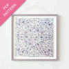 Framed floral pattern with 'PDF Pattern' text on a pink triangle