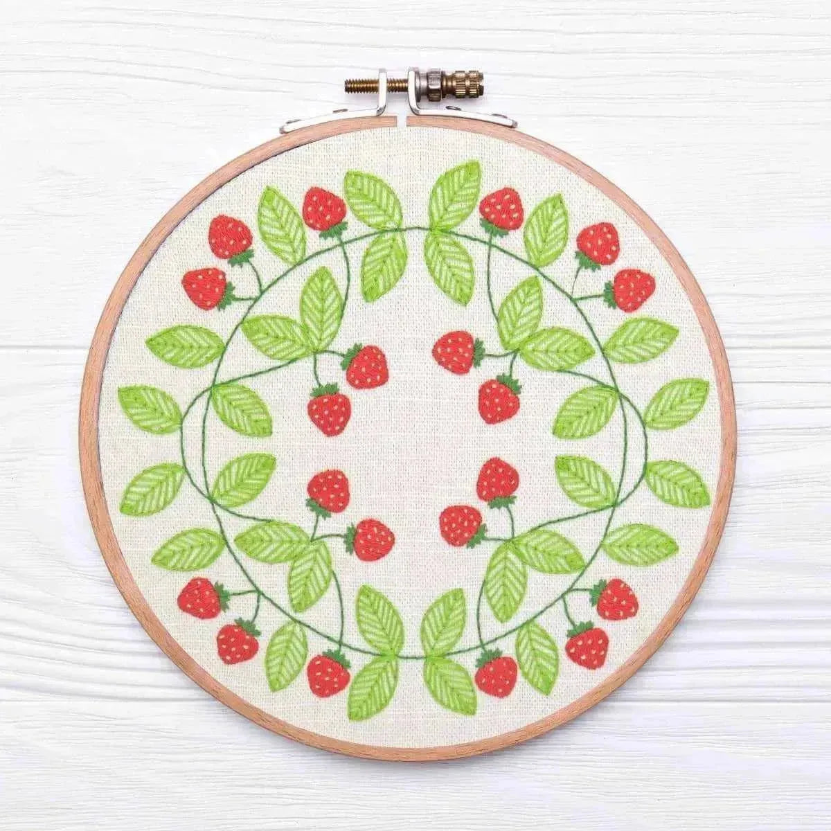 Strawberry Swirl, Hand Embroidery Pattern , PDF Download , StitchDoodles , embroidery hoop kit, embroidery kit for adults, embroidery kit for beginners, embroidery kits for adults, embroidery kits for beginers, hand embroidery, modern embroidery kits, PDF pattern , StitchDoodles , shop.stitchdoodles.com