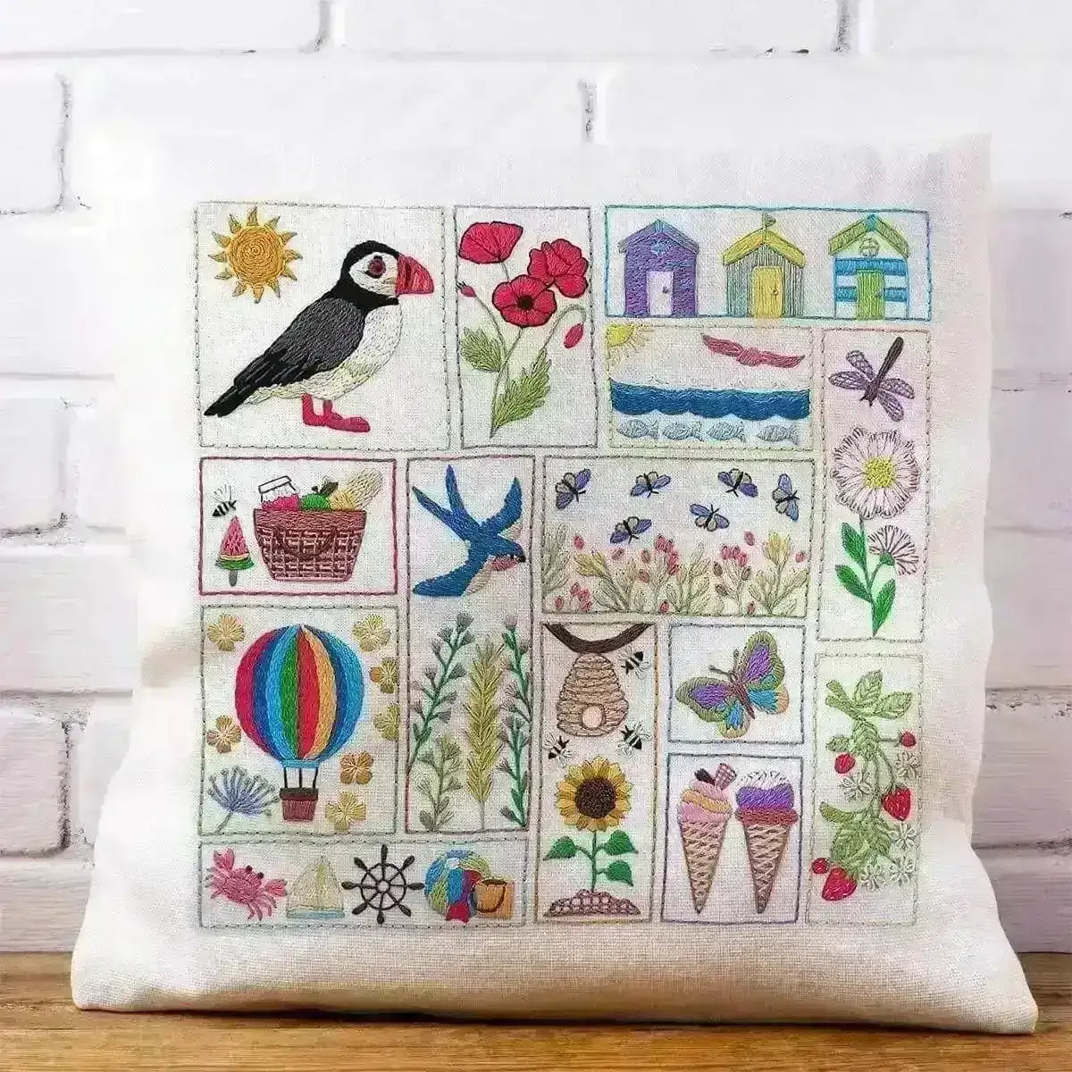 Summer Splendour, Hand Embroidery PDF Pattern , PDF Download , StitchDoodles , beach embroidery, bird embroidery, embroidery hoop kit, embroidery kit for adults, embroidery kit for beginners, embroidery kits for adults, embroidery kits for beginers, hand embroidery, modern embroidery kits, PDF pattern, pre printed fabric, stitch a long, summer embroidery , StitchDoodles , shop.stitchdoodles.com