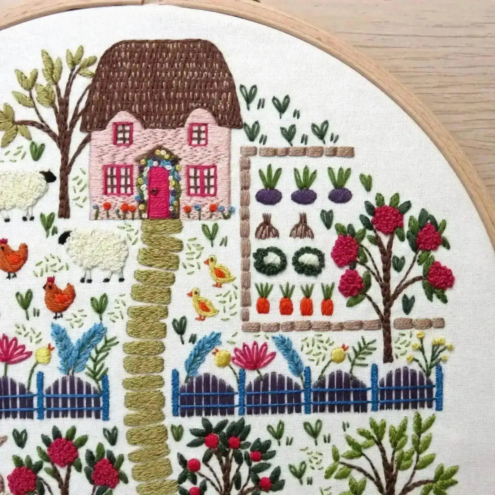 The Homestead, Pre Printed Embroidery Fabric Panel , Pre Printed Fabric Pattern , StitchDoodles , bird embroidery, Embroidery, embroidery hoop, embroidery hoop kit, embroidery kits for beginners, embroidery pattern, garden embroidery, hand embroidery, hand embroidery fabric, hand embroidery kit, hand embroidery seat frame, nurge embroidery hoop, PDF pattern, Printed Pattern, unique embroidery kits , StitchDoodles , shop.stitchdoodles.com