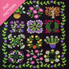 Embroidery patterns on a dark background with 'PDF Pattern' text.