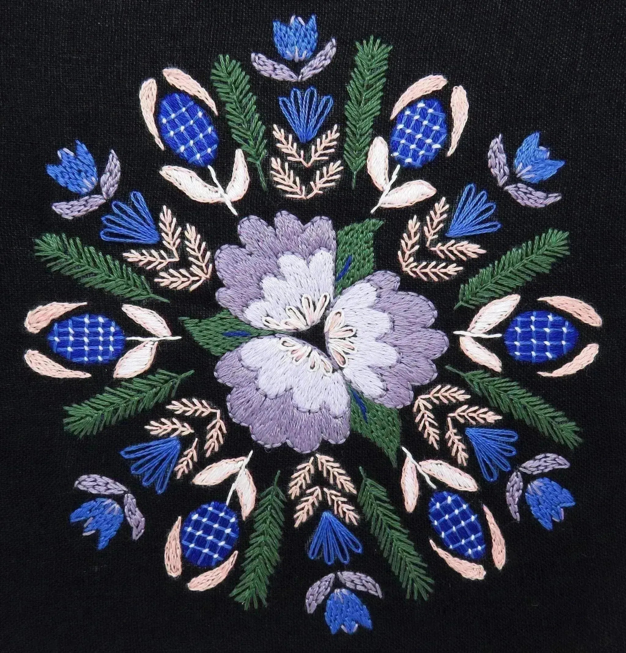Twilight Flowers, Hand Embroidery Pattern , PDF Download , StitchDoodles , embroidery hoop kit, embroidery kit for adults, embroidery kit for beginners, embroidery kits for adults, embroidery kits for beginers, hand embroidery, modern embroidery kits, PDF pattern , StitchDoodles , shop.stitchdoodles.com