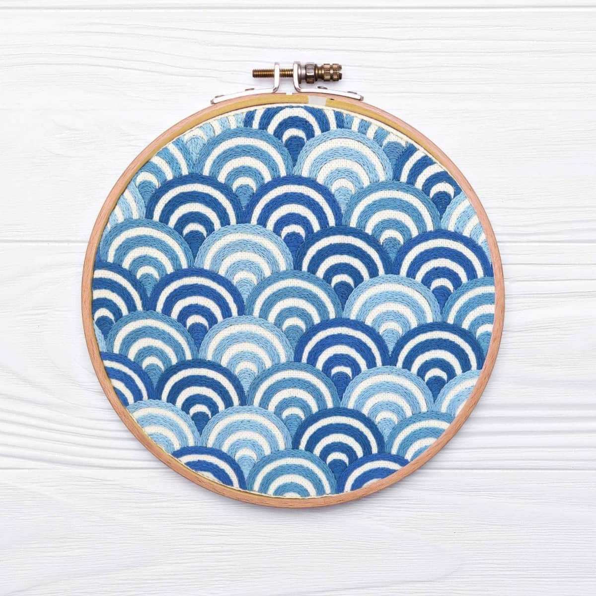 Waves Hand Embroidery Pattern , PDF Download , StitchDoodles , beginner embroidery, embroidery hoop kit, embroidery kit for adults, embroidery kit for beginners, embroidery kits for adults, embroidery kits for beginers, hand embroidery, modern embroidery kits, PDF pattern , StitchDoodles , shop.stitchdoodles.com