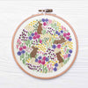 Wild Flowers and Rabbits, Pre Printed Embroidery Fabric Panel PLUS PDF Pattern , Pre Printed Fabric Pattern , StitchDoodles , embroidery hoop kit, Embroidery Kit, embroidery kit for adults, embroidery kit for beginners, embroidery kits for adults, embroidery kits for beginers, hand embroidery, hand embroidery fabric, modern embroidery kits , StitchDoodles , shop.stitchdoodles.com