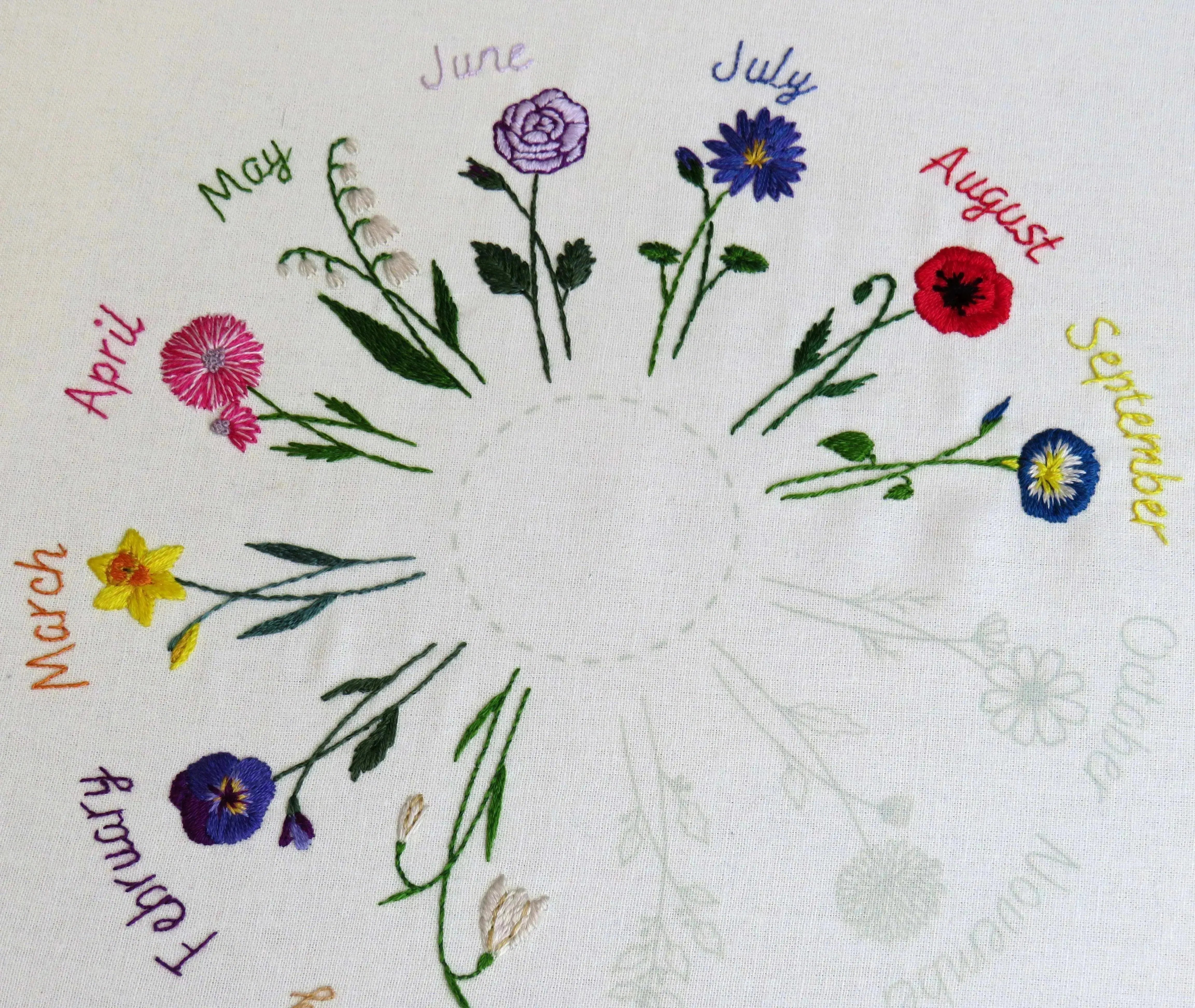 Year of Flowers PDF Embroidery Pattern – StitchDoodles